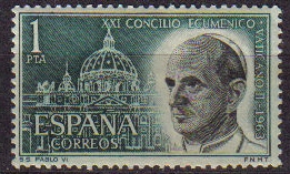 ESPAÑA 1963 1540 Sello Nuevo Concilio Vaticano II Pablo VI Espana Spain Espagne Spagna Spanje Spanien 